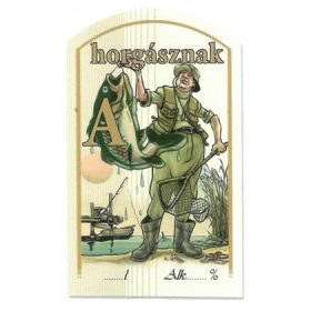 Figurás Íves Pálinkás Címke - HORGÁSZNAK - (10db/cs)