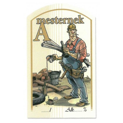 Figurás Íves Pálinkás Címke - MESTERNEK - (10db/cs)