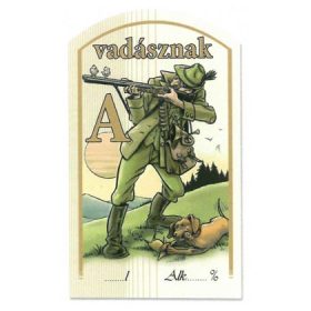 Figurás Íves Pálinkás Címke - VADÁSZNAK - (10db/cs)