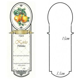 Keskeny Pálinkás Címke - KÖRTE (10db/cs)