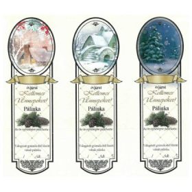   Keskeny Pálinkás Címke - KELLEMES ÜNNEPEKET - 3FAJTA (10db/cs)