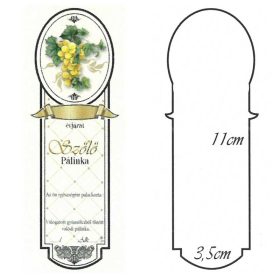 Keskeny Kicsi Pálinkás Címke - FEHÉR SZŐLŐ (10db/cs)