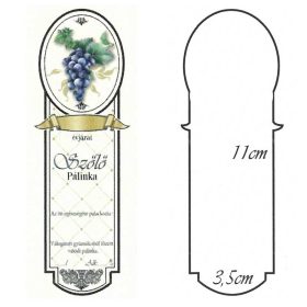 Keskeny Kicsi Pálinkás Címke - KÉK SZŐLŐ (10db/cs)