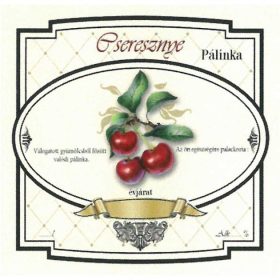 Széles Pálinkás Címke - CSERESZNYE (10db/cs)