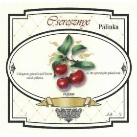 Széles Pálinkás Címke - CSERESZNYE (10db/cs)