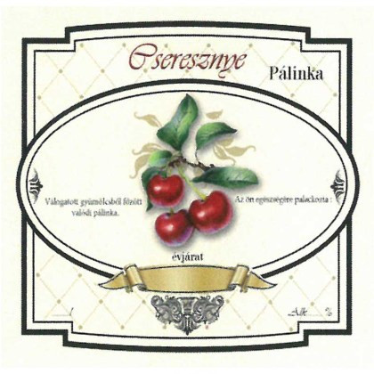 Széles Pálinkás Címke - CSERESZNYE (10db/cs)