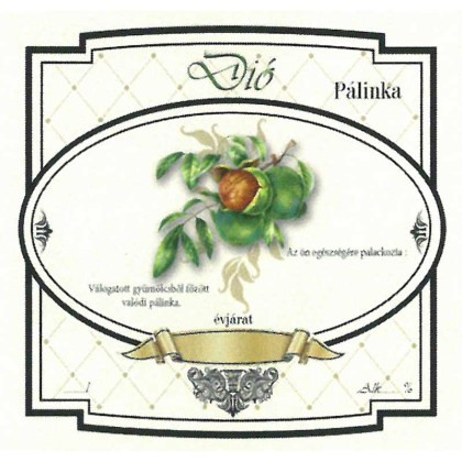 Széles Pálinkás Címke - DIÓ (10db/cs)