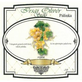 Széles Pálinkás Címke - IRSAI OLIVÉR SZŐLŐ (10db/cs)
