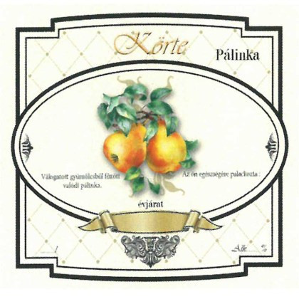 Széles Pálinkás Címke - KÖRTE (10db/cs)