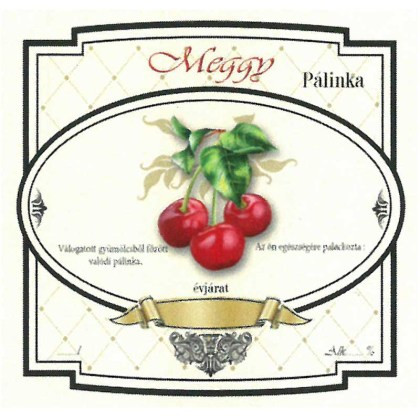 Széles Pálinkás Címke - MEGGY (10db/cs)