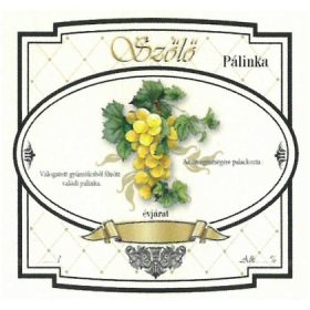Széles Pálinkás Címke - FEHÉR SZŐLŐ (10db/cs)
