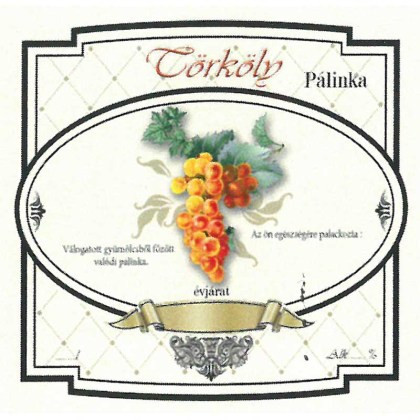 Széles Pálinkás Címke - TÖRKÖLY (10db/cs)