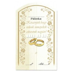   Íves Pálinkás címke - KÖSZÖNJÜK, HOGY VELÜNK ÜNNEPLTEK ESKŐVÜNK NAPJÁN (10db/cs)