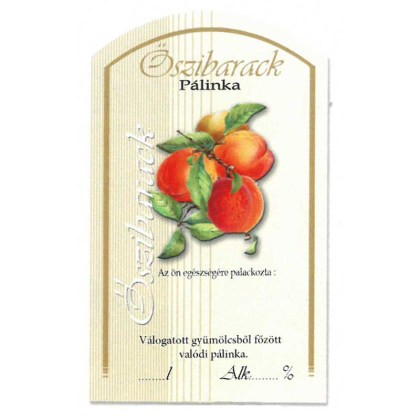 Íves Pálinkás címke - ŐSZIBARACK (10db/cs)
