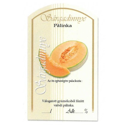 Íves Pálinkás címke - SÁRGADINNYE (10db/cs)