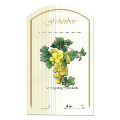 Íves Pálinkás címke - BOROS - FEHÉRBOR  (10db/cs)