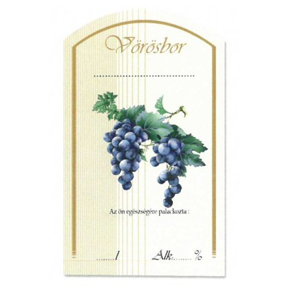 Íves Pálinkás címke - BOROS - VÖRÖSBOR (10db/cs)