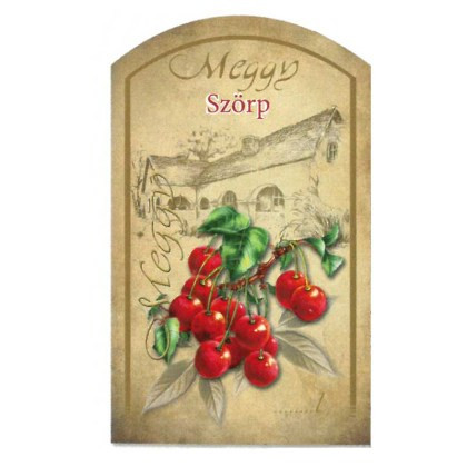 Szörpös címke - MEGGY (10db/cs)