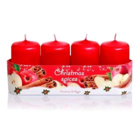   Henger gyertya illatos adventi- 40x70 -sb250- Fahéj-alma (4db/cs)