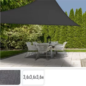   Napvitorla 3,6x3,6x3,6m Szürke  - háromszög alakú szettben (X66100200)