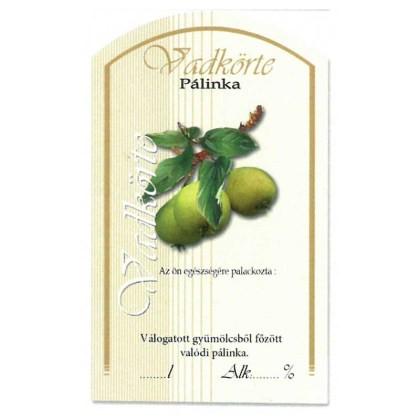 Íves Pálinkás címke - VADKÖRTE (10db/cs)
