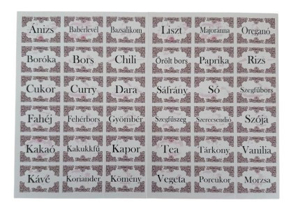 Fűszercímke (2ív/csomag)