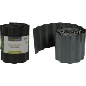 Pázsitszegély műanyag - szürke 15cmx9m (CY8954610)