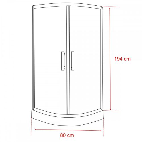 Spirit Bamboo 80x80 cm íves zuhanykabin zuhanytálca nélkül