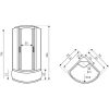 SILVERPRIME90 hidromasszázs zuhanykabin, 90x90x221 cm-es méretben