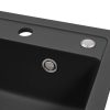 Nia szögletes egy medencés gránit mosogató szifonnal fekete