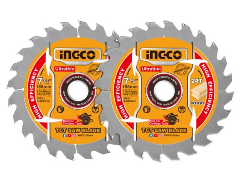 INGCO Fűrésztárcsa fához 185 x 20 x 1,0 mm / 24T (2 db)