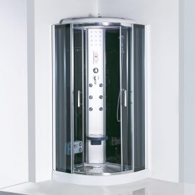 Vital Black 80x80 cm íves hidromasszázs zuhanykabin