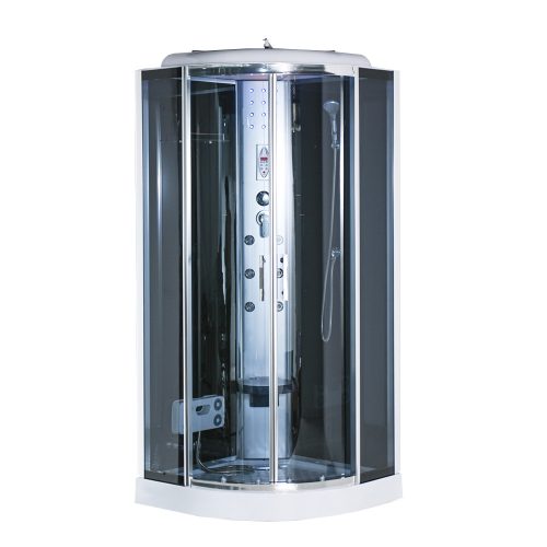 Vital Black 80x80 cm íves hidromasszázs zuhanykabin