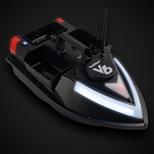 Etetőhajó V6 GPS 3 tartályos hátra és oldalkidobós fekete