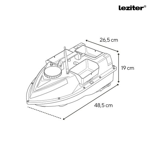 Etetőhajó V6 GPS 3 tartályos hátra és oldalkidobós nightlight