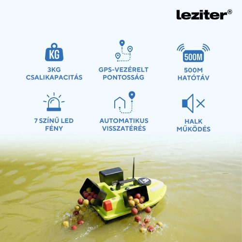 Etetőhajó V6 GPS 3 tartályos hátra és oldalkidobós nightlight