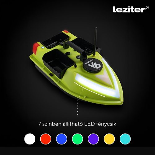 Etetőhajó V6 GPS 3 tartályos hátra és oldalkidobós nightlight
