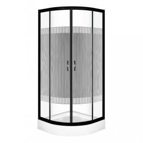 Xenia Duo Black 90x90 cm Íves zuhanykabin zuhanytálcával