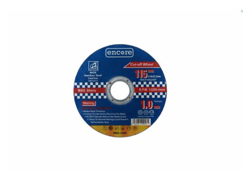 ENCORE Vágókorong fémre 115 x 1,0 x 22,23 mm INOX