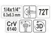 YATO Racsnis hajtószár 1/4" 72T 115 mm forgó fejes CrV