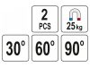 YATO Hegesztési munkadarabtartó mágnes 30-60-90°/25 kg (2 db)