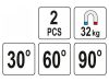 YATO Hegesztési munkadarabtartó mágnes 30-60-90°/32 kg (2 db)