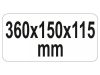 YATO Szerszámosláda fém 360 x 150 x 115 mm