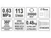 YATO Pneumatikus csiszológép 1/4" könnyített 113 l/min