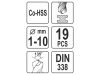 YATO Csigafúró készlet 19 részes 1-10 mm HSS Co