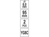 YATO Központosító fúró körkivágóhoz 8 x 95 mm (2 db)