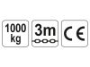 YATO Láncos emelő 1000 kg 3 m