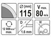 YATO Gyémánt vágókorong 115 x 1,6 x 10 x 22,2 mm folytonos