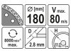 YATO Gyémánt vágókorong 180 x 2,8 x 8,0 x 22,2 mm turbo