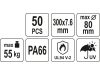 YATO Kábelkötegelő fehér 300 x 7,6 mm (50 db)